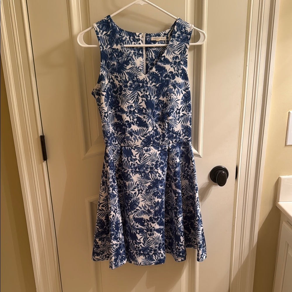 Copper Key Blue Floral Dress